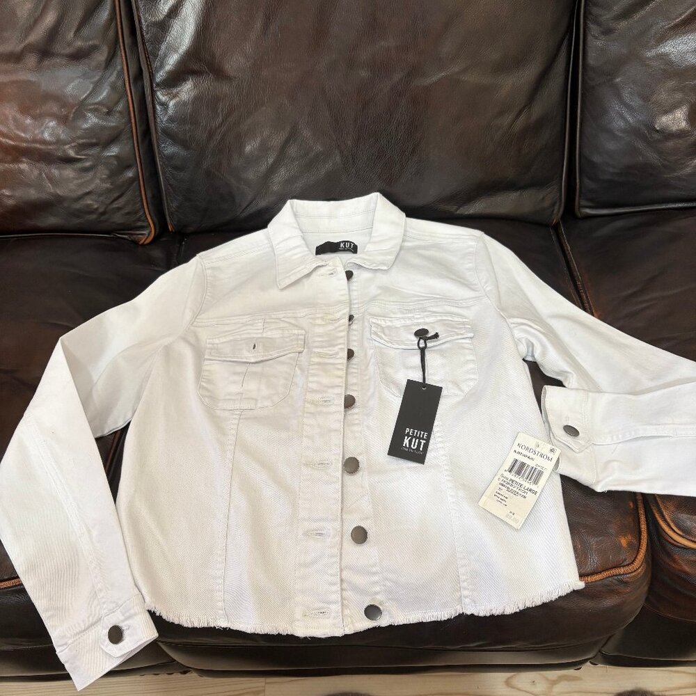 Kut from the Kloth White Jean Jacket Size LP